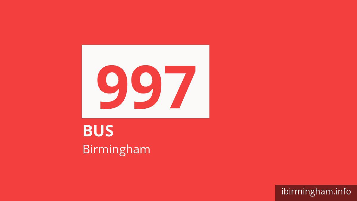 Bus route 997 in Birmingham